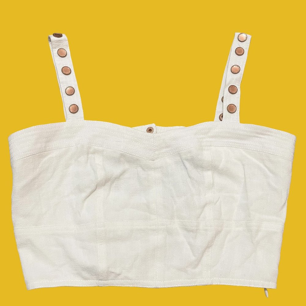 CIE STRAPPY BANDEAU TOP WITH CUT OUT BACK AND EMBELLISHED WITH COPPER RIVETS